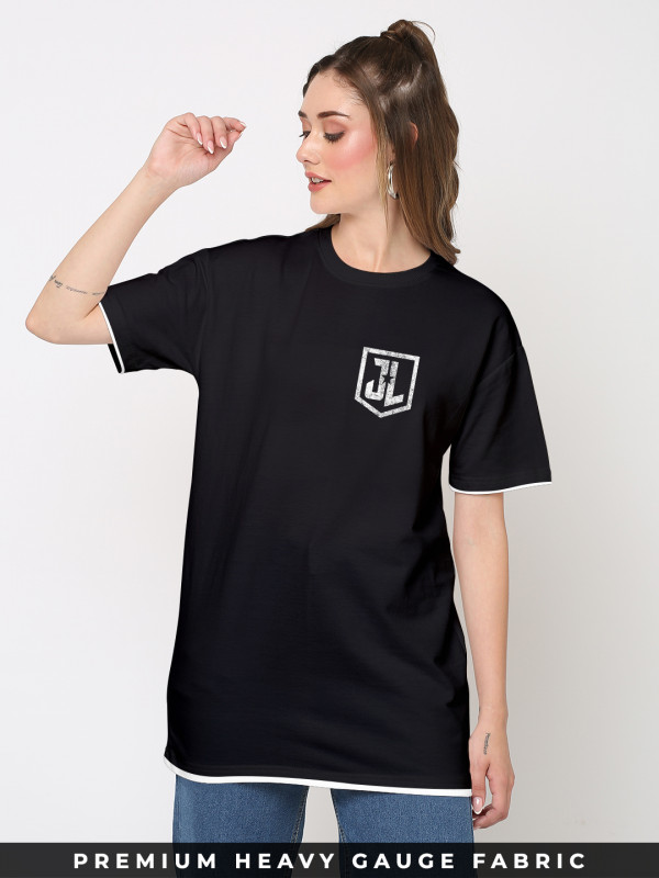 Justice League Urban Logo Oversized T Shirt Official Justice League