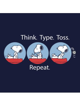 Think. Type. Toss. Repeat. - Peanuts Official T-shirt