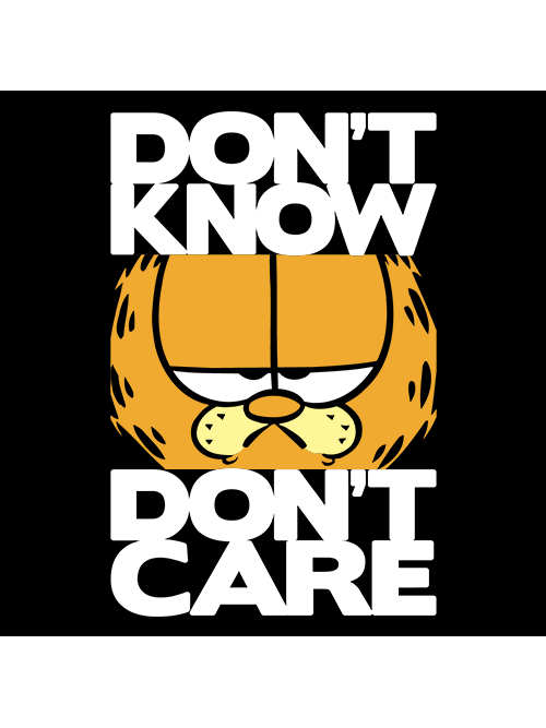 Don't Know, Don't Care | Garfield Official Merchandise | Redwolf