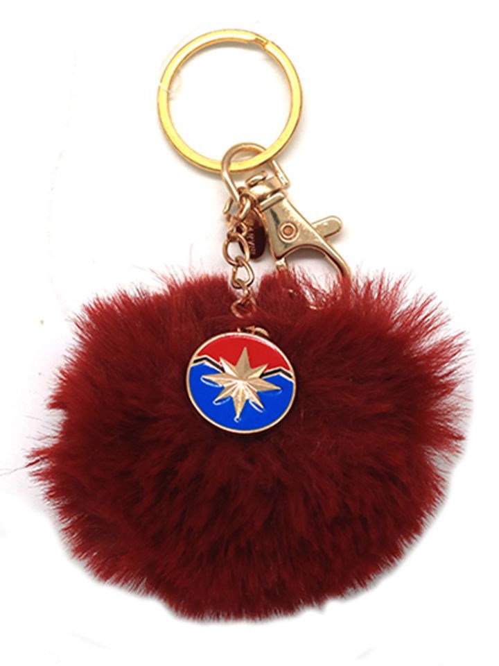 Red pom clearance pom keychain