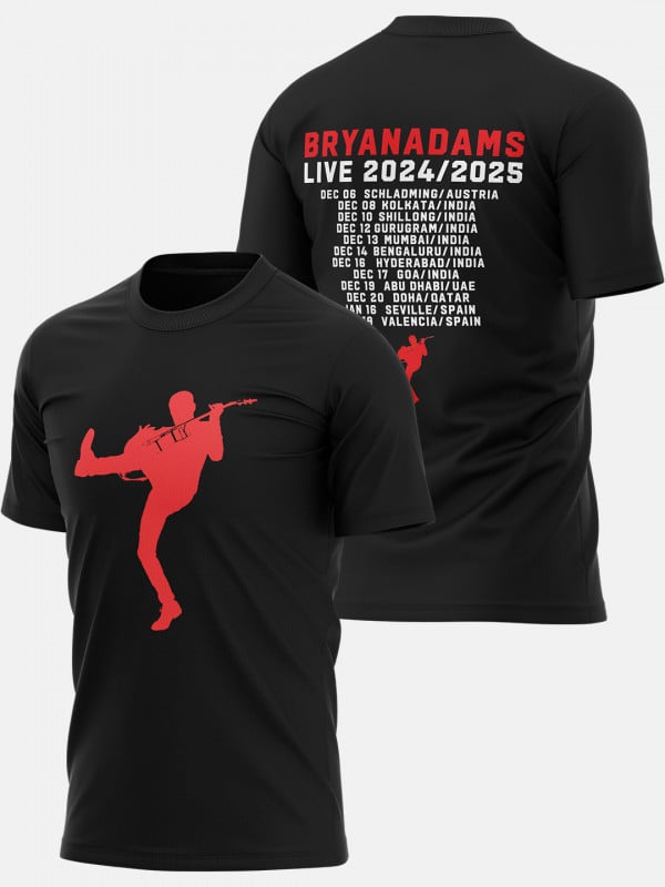 Classic Live India Tour Dates - Bryan Adams Official T-shirt [PRE-ORDER SHIPS OUT ON 2ND DECEMBER 2024]