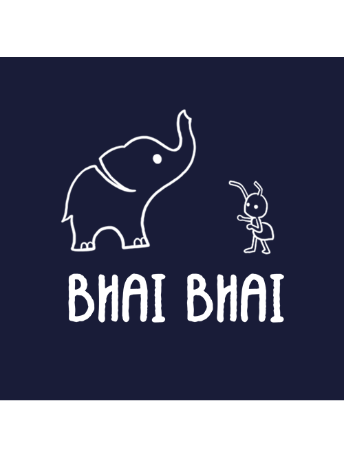 Bhai Bhai (Navy) T-shirt | Official Aakash Mehta Merchandise | Redwolf