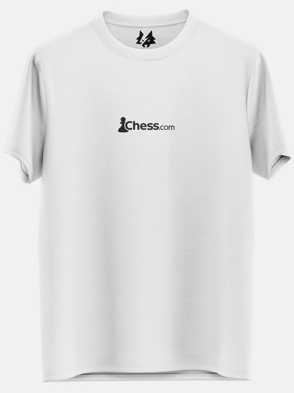 Chess.com Dark Logo (White) - T-shirt