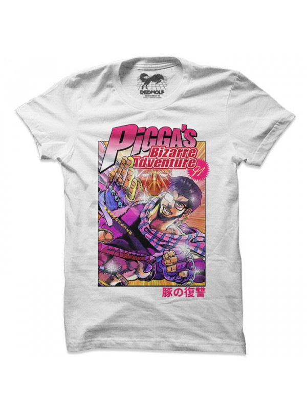 Pigga s Bizarre Adventure White T shirt Official Dank Rishu