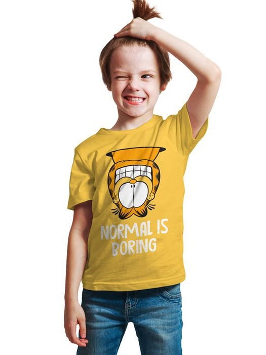 Normal Is Boring Kids T-shirt | Garfield Official Merchandise | Redwolf