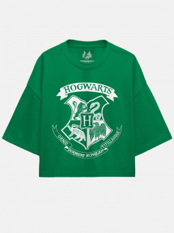 Hogwarts Crest - Harry Potter Official Oversized Cropped T-shirt