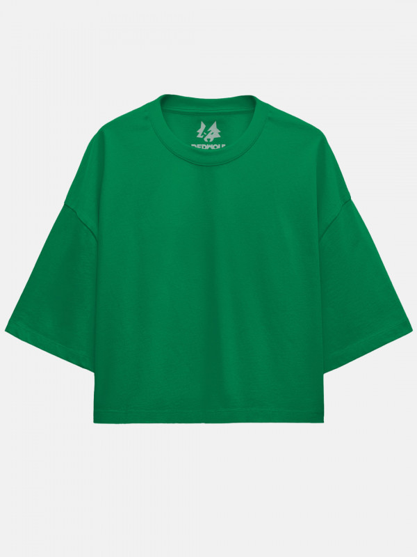 Redwolf Basics: Green - Oversized Cropped T-shirt