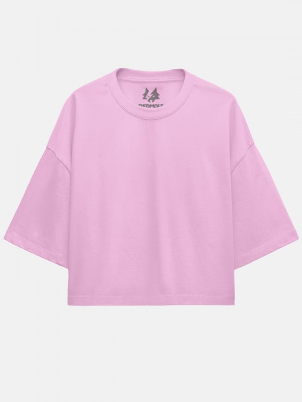 Redwolf Basics: Pink - Oversized Cropped T-shirt