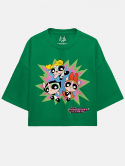 The Powerpuff Girls: Strike - The Powerpuff Girls Official Oversized Cropped T-shirt