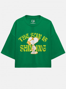 The Sun Is Shining - Peanuts Official Oversized Cropped T-shirt