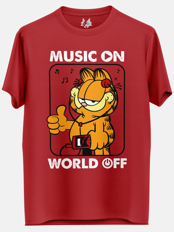 Music On, World Off - Garfield Official T-shirt