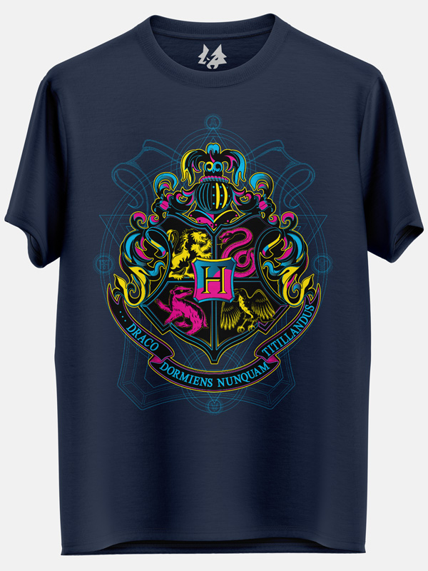 Hogwarts Crest: Neon Logo - Harry Potter Official T-shirt