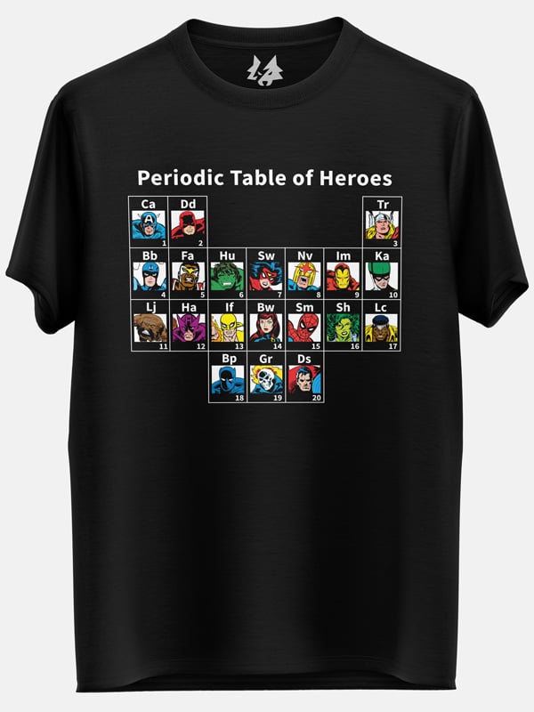 Marvel Heroes Periodic Table - Marvel Official T-shirt