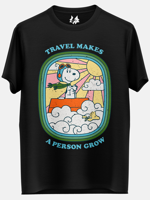 Snoopy: Travel Makes A Person Grow - Peanuts Official Tshirt