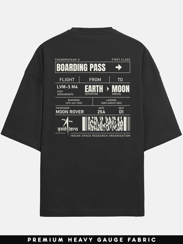 Moon Boarding - ISRO Official Oversized T-shirt