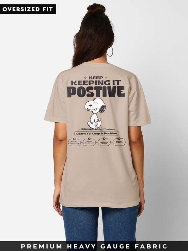 Keeping It Positive | Peanuts Official Oversized T-shirt | Redwolf