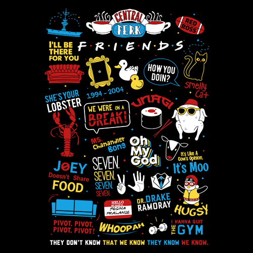 F.R.I.E.N.D.S Infographic Full Sleeve T-shirt | Official Friends ...