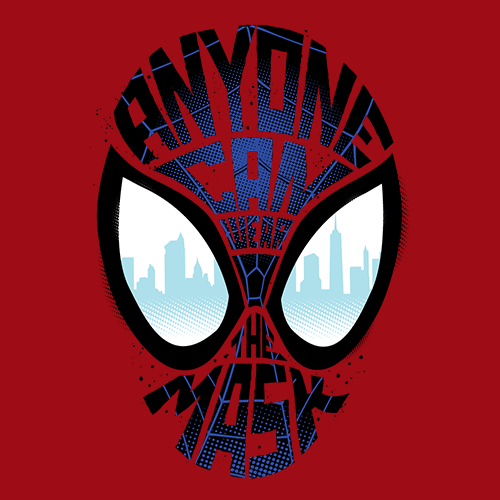 Anyone Can Wear The Mask | Official Spider-Man: Into The Spider-verse T-shirt  | Redwolf
