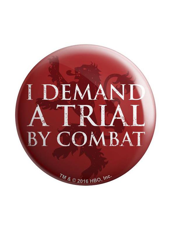 

Redwolf - I Demand A Trial By Combat - Game Of Thrones Official Badge, Red