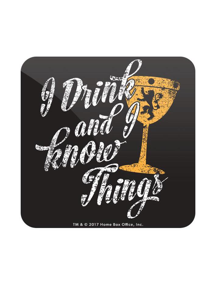 

Redwolf - I Drink and I Know Things: Black - Game Of Thrones Official Coaster