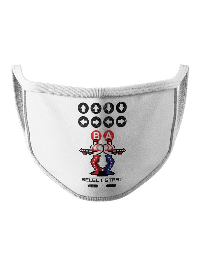 

Redwolf - Contra Cheat Code - Face Mask, White fabric & tipping