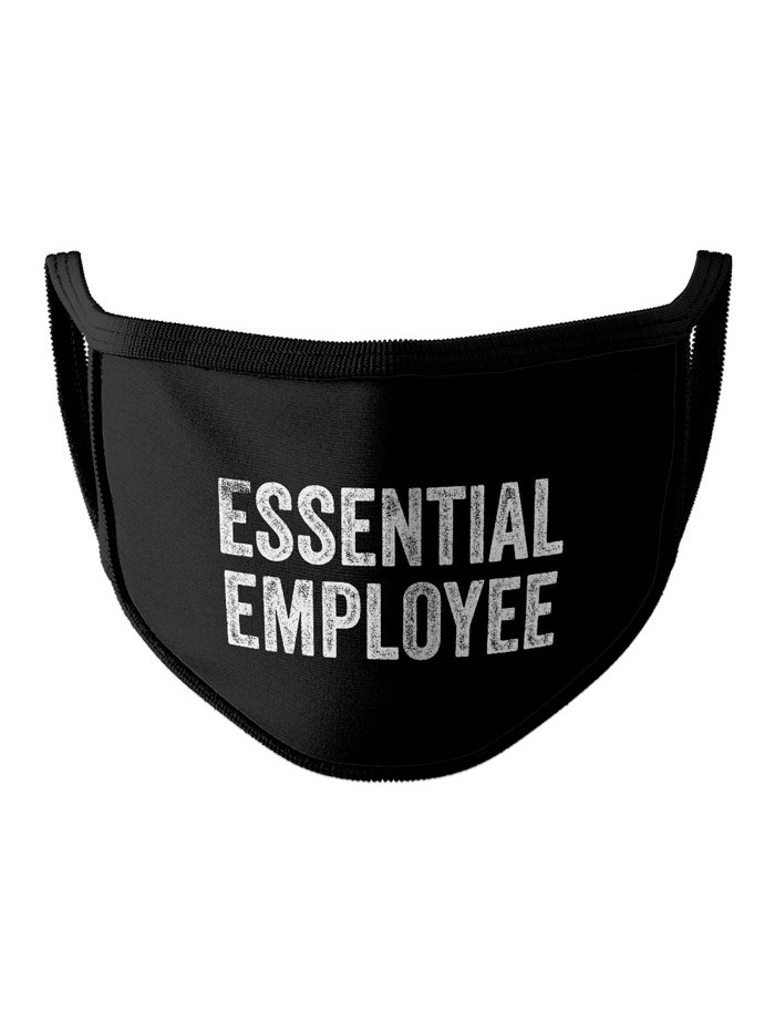 

Redwolf - Essential Employee - Face Mask, Black fabric & tipping