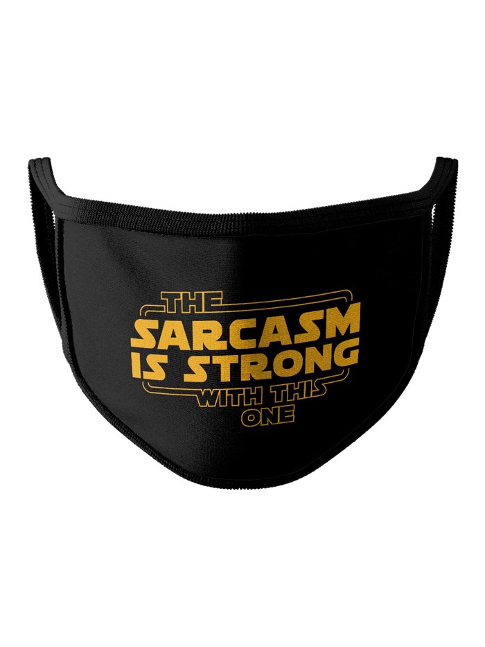 

Redwolf - Sarcasm Is Strong - Face Mask, Black fabric & tipping