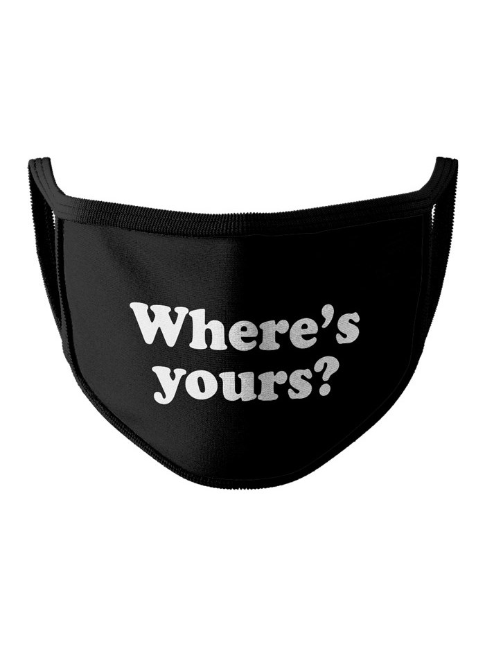 

Redwolf - Where's Yours - Face Mask, Black fabric & tipping