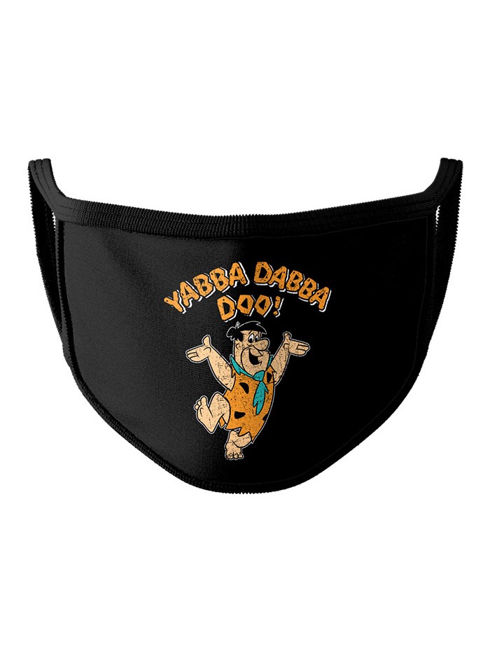 

Redwolf - Yabba Dabba Doo - The Flintstones Official Face Mask, Black fabric & tipping