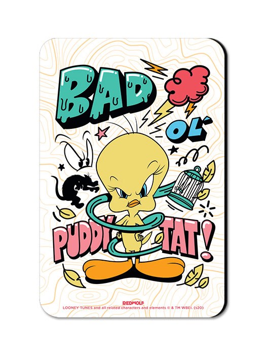 

Redwolf - Bad Ol' Puddy Tat - Looney Tunes Official Fridge Magnet