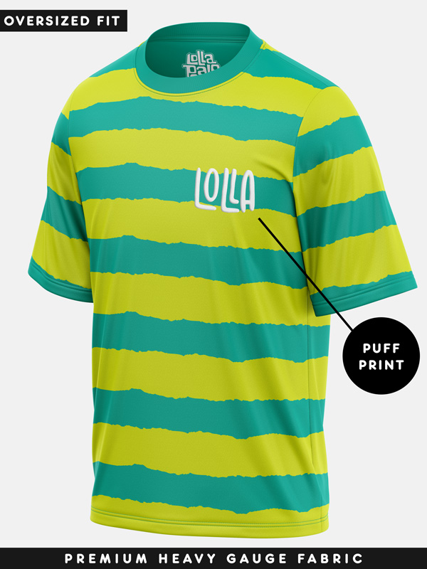 Lolla Striped Oversized Tshirt Lollapalooza Official Merchandise