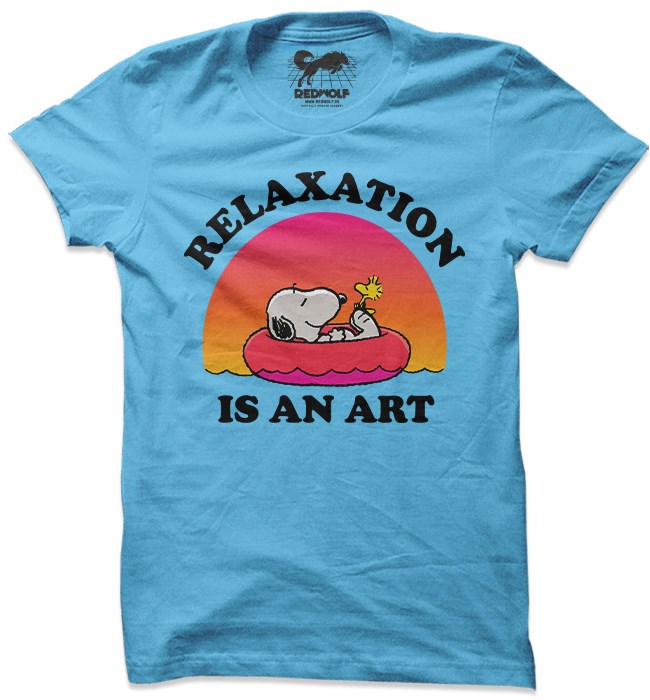 

Redwolf - Relaxation Is An Art - Peanuts Official T-shirt, Sky blue