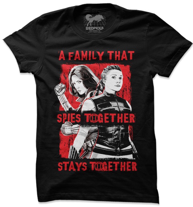 

Redwolf - A Family That Spies Together - Marvel Official T-shirt, Black