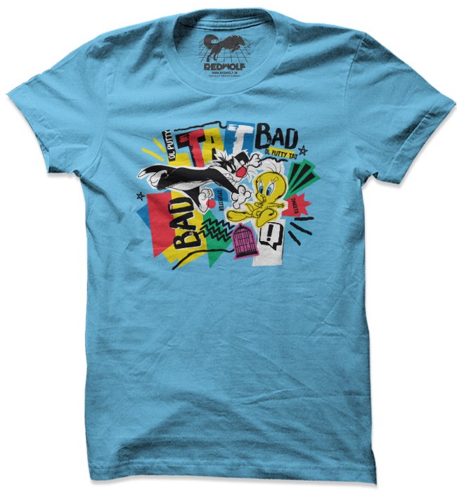 

Redwolf - Bad Tat - Looney Tunes Official T-shirt, Sky blue