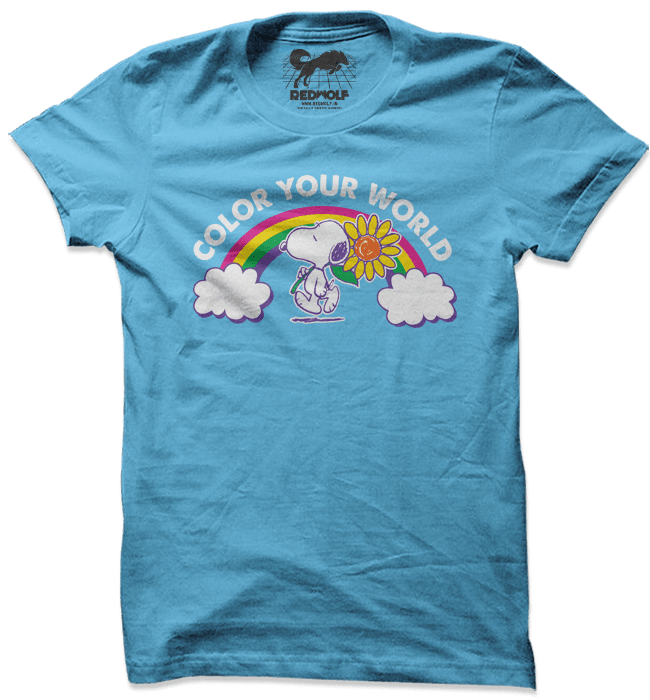 

Redwolf - Color Your World - Peanuts Official T-shirt, Sky blue