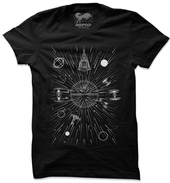 

Redwolf - Death Star Fall - Star Wars Official T-shirt, Black