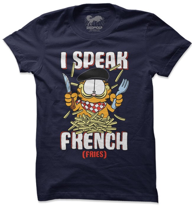 

Redwolf - I Speak French Fries - Garfield Official T-shirt, Navy blue