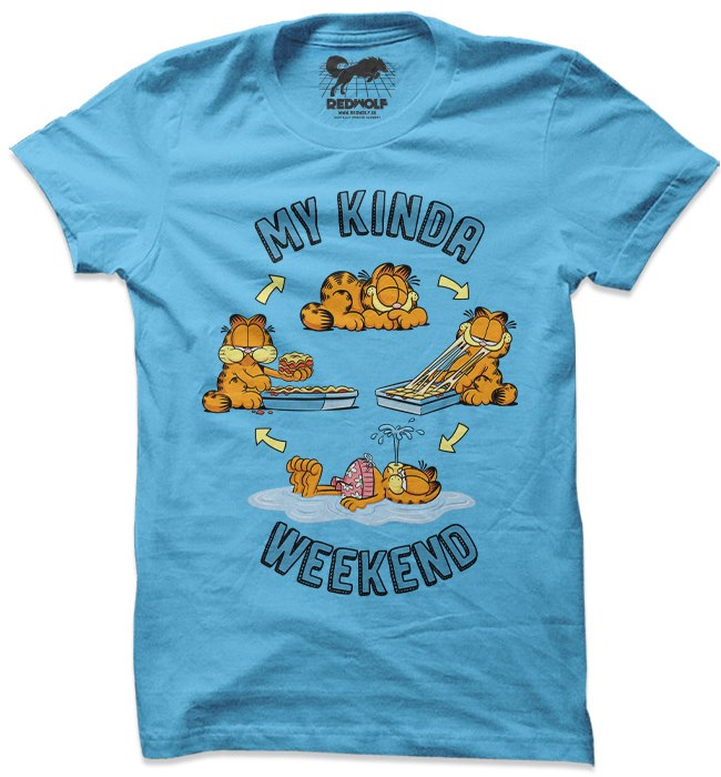 

Redwolf - My Kinda Weekend - Garfield Official T-shirt, Sky blue