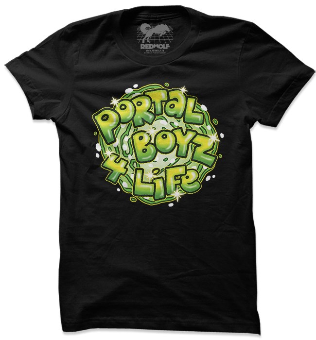 

Redwolf - Portal Boyz 4 Life - Rick And Morty Official T-shirt, Black