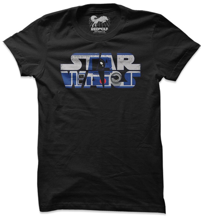 

Redwolf - R2D2: Star Wars Logo - Star Wars Official T-shirt, Black