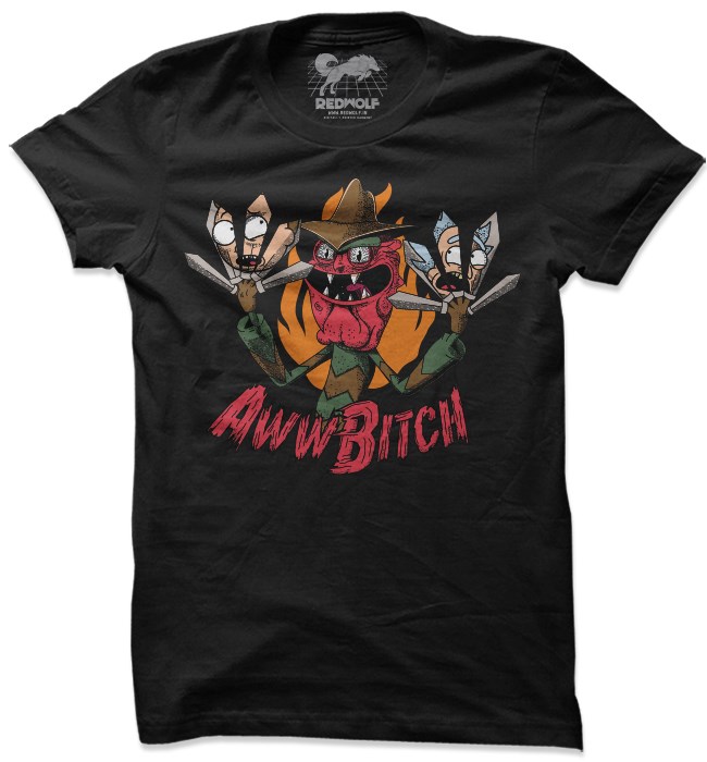 

Redwolf - Scary Terry: Aww Bitch - Rick And Morty Official T-shirt, Black