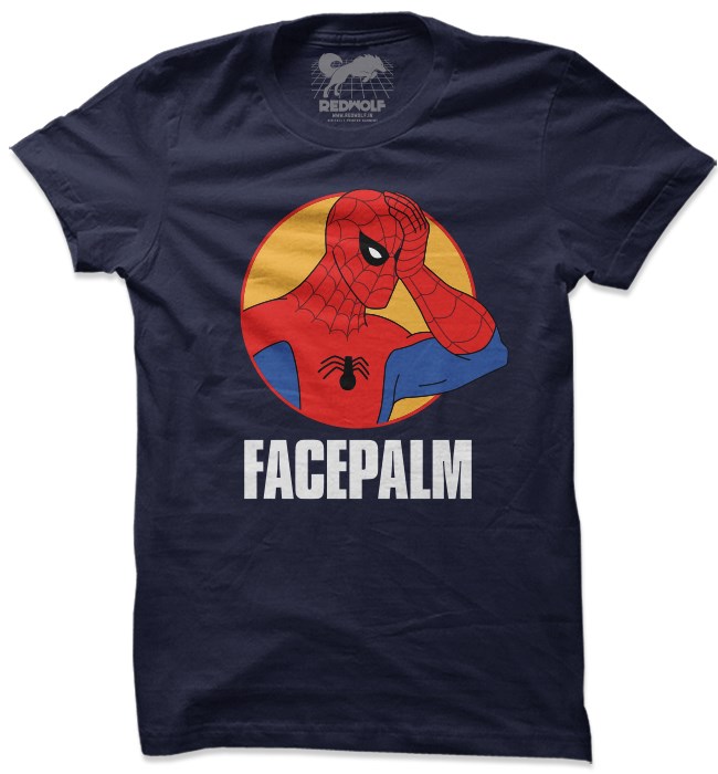 

Redwolf - Spider-Man Facepalm - Marvel Official T-shirt, Navy blue