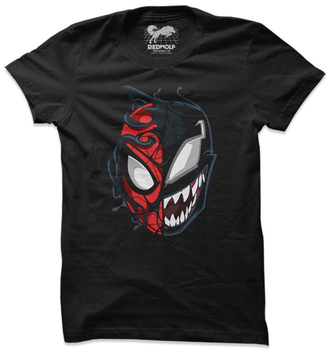 Spider-Man Venom Split T-shirt | Marvel Official Merchandise | Redwolf