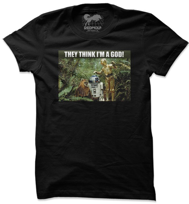 

Redwolf - They Think I'm God! - Star Wars Official T-shirt, Black