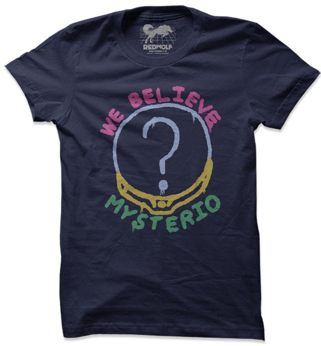 

Redwolf - We Believe Mysterio - Marvel Official T-shirt, Navy blue