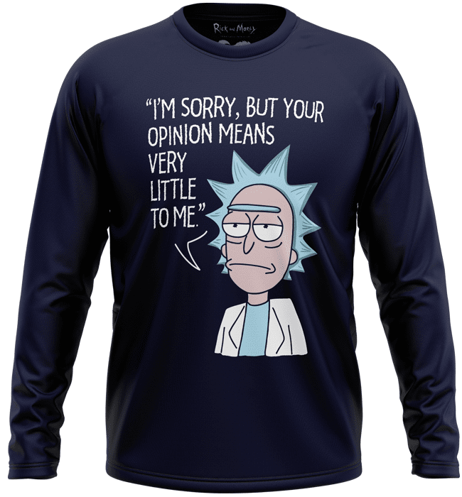 

Redwolf - Rick's Opinion - Rick And Morty Official Full Sleeve T-shirt, Navy blue