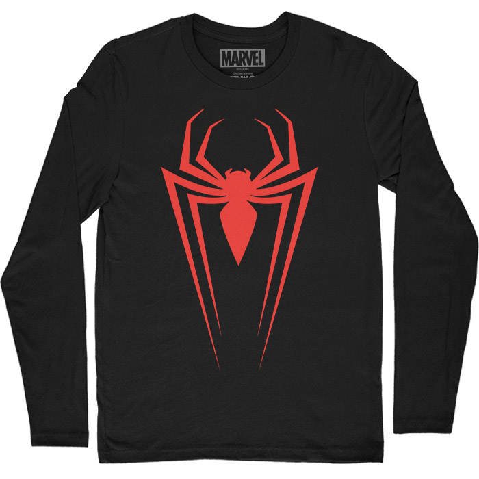 

Redwolf - Spidey Minimal Logo - Marvel Official Full Sleeve T-shirt, Black