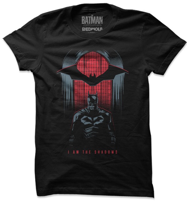 

Redwolf - I Am The Shadows - Batman Official T-shirt, Black