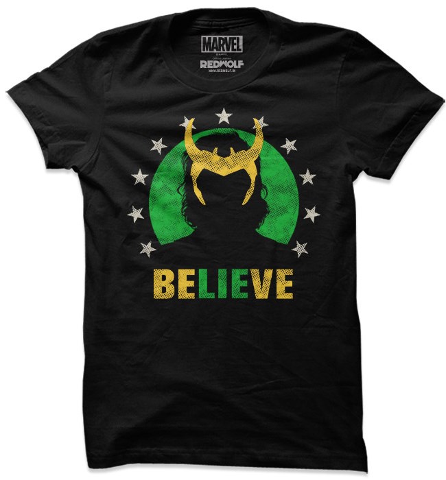 

Redwolf - Loki Believe - Marvel Official T-shirt, Black