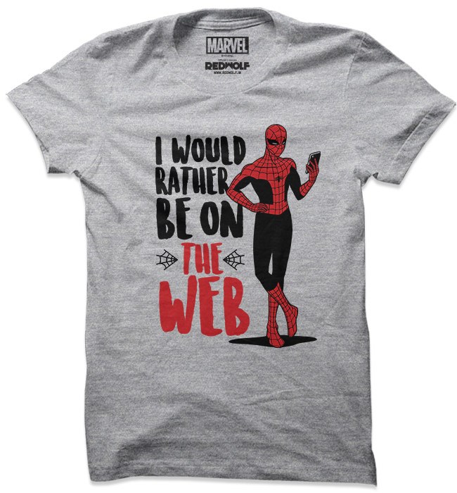 

Redwolf - Rather Be On The Web - Marvel Official T-shirt, Heather grey